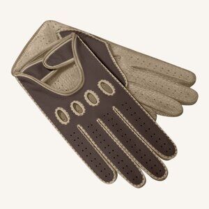 M.A.M.A. Women's Hand Gloves For Driving - Brown, Dark Beige